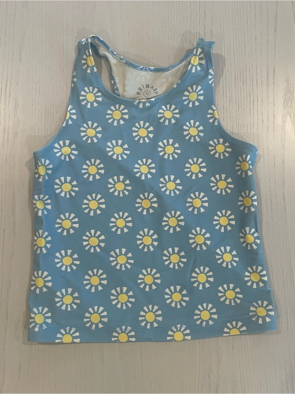 Primary Kids Swim Tank Bikini Bottom Swim Set (Daisy Floral Sun) - Size 10